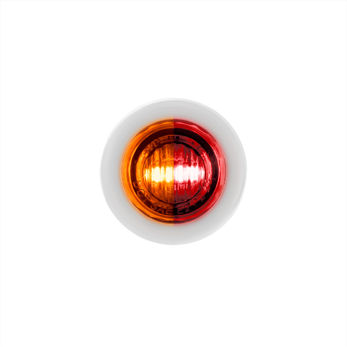 2 LED 3/4" Mini Double Fury Light (Clearance/Marker) - Amber & Red LED/Clear Lens 35931