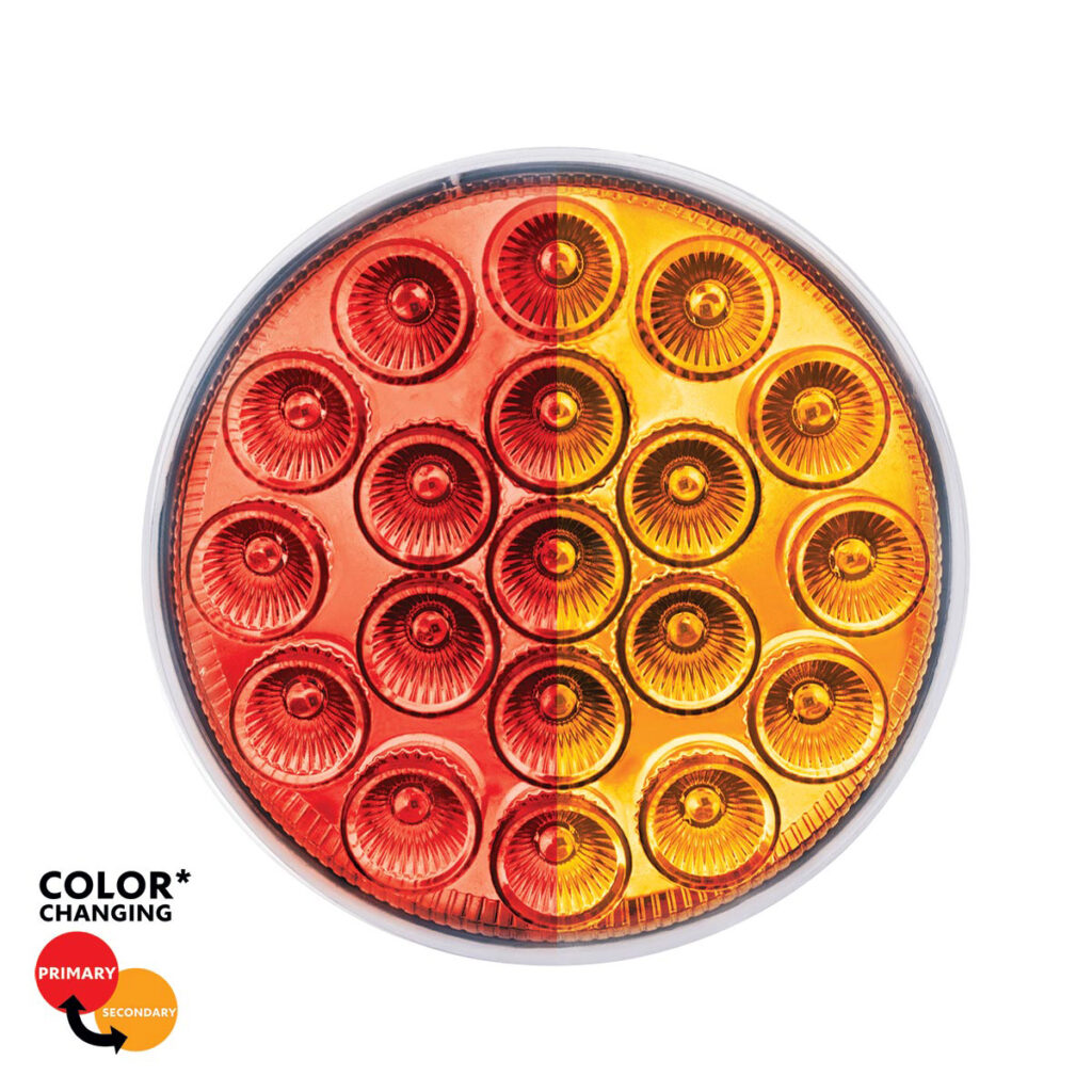 19 LED 4" Round Double Fury Light (Stop & Turn) - Red & Amber LED/Clear Lens 35946