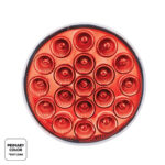 19 LED 4" Round Double Fury Light (Stop & Turn) - Red & Amber LED/Clear Lens - Image 2
