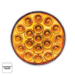 19 LED 4" Round Double Fury Light (Stop & Turn) - Red & Amber LED/Clear Lens - Image 3