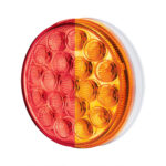 19 LED 4" Round Double Fury Light (Stop & Turn) - Red & Amber LED/Clear Lens - Image 5