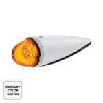 17 LED Watermelon Double Fury Light Torpedo Cab Light - Amber & Blue LED/Clear Lens - Image 2