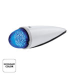 17 LED Watermelon Double Fury Light Torpedo Cab Light - Amber & Blue LED/Clear Lens - Image 3
