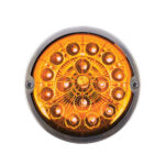 17 LED Watermelon Double Fury Light Torpedo Cab Light - Amber & Blue LED/Clear Lens - Image 6