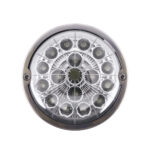 17 LED Watermelon Double Fury Light Torpedo Cab Light - Amber & Blue LED/Clear Lens - Image 8