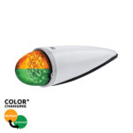 17 LED Watermelon Double Fury Light Torpedo Cab Light - Amber & Green LED/Clear Lens 35965