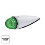 17 LED Watermelon Double Fury Light Torpedo Cab Light - Amber & Green LED/Clear Lens - Image 3