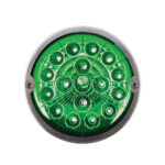 17 LED Watermelon Double Fury Light Torpedo Cab Light - Amber & Green LED/Clear Lens - Image 7