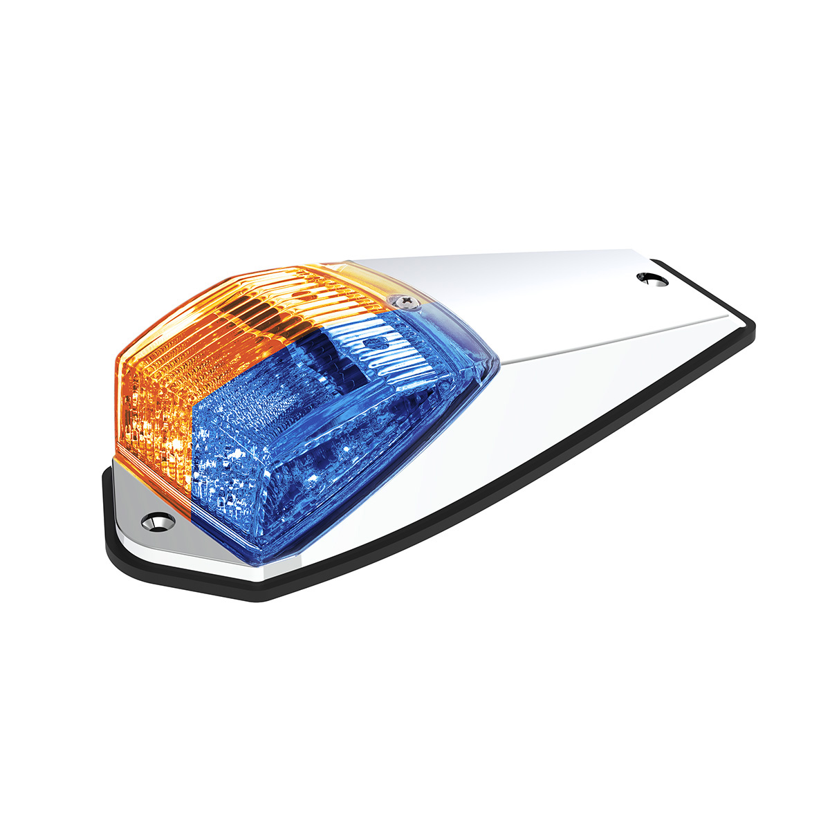 Double Fury 17 LED Light Grakon 5000 Style Square Cab Light - Amber & Blue LED/Clear Lens 35969