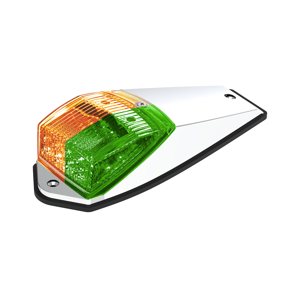 Double Fury 17 LED Light Grakon 5000 Style Square Cab Light - Amber & Green LED/Clear Lens 35970