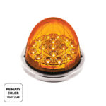 17 LED Watermelon Double Fury Light Flush Mount Kit With Low Profile SS Bezel - Amber & Green LED/Clear Lens - Image 2
