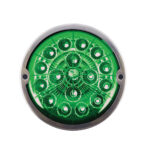 17 LED Watermelon Double Fury Light Flush Mount Kit With Low Profile SS Bezel - Amber & Green LED/Clear Lens - Image 7