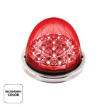 17 LED Watermelon Double Fury Light Flush Mount Kit With Low Profile SS Bezel - Amber & Red LED/Clear Lens - Image 3