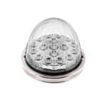 17 LED Watermelon Double Fury Light Flush Mount Kit With Low Profile SS Bezel - Amber & Red LED/Clear Lens - Image 4