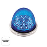 17 LED Watermelon Double Fury Light Flush Mount Kit With Low Profile SS Bezel - Red & Blue LED/Clear Lens - Image 3