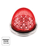 17 LED Watermelon Double Fury Light Flush Mount Kit With Low Profile SS Bezel - Red & Green LED/Clear Lens - Image 2