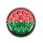 17 LED Watermelon Double Fury Light Flush Mount Kit With Low Profile SS Bezel - Red & Green LED/Clear Lens - Image 5