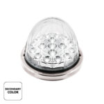 17 LED Watermelon Double Fury Light Flush Mount Kit With Low Profile SS Bezel - Red & White LED/Clear Lens - Image 3