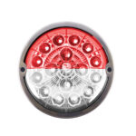 17 LED Watermelon Double Fury Light Flush Mount Kit With Low Profile SS Bezel - Red & White LED/Clear Lens - Image 5