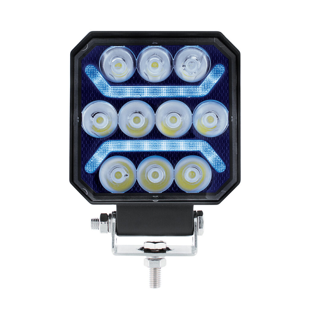10 LED High Power LED Work Light With "U" Light Guide-Blue 36040