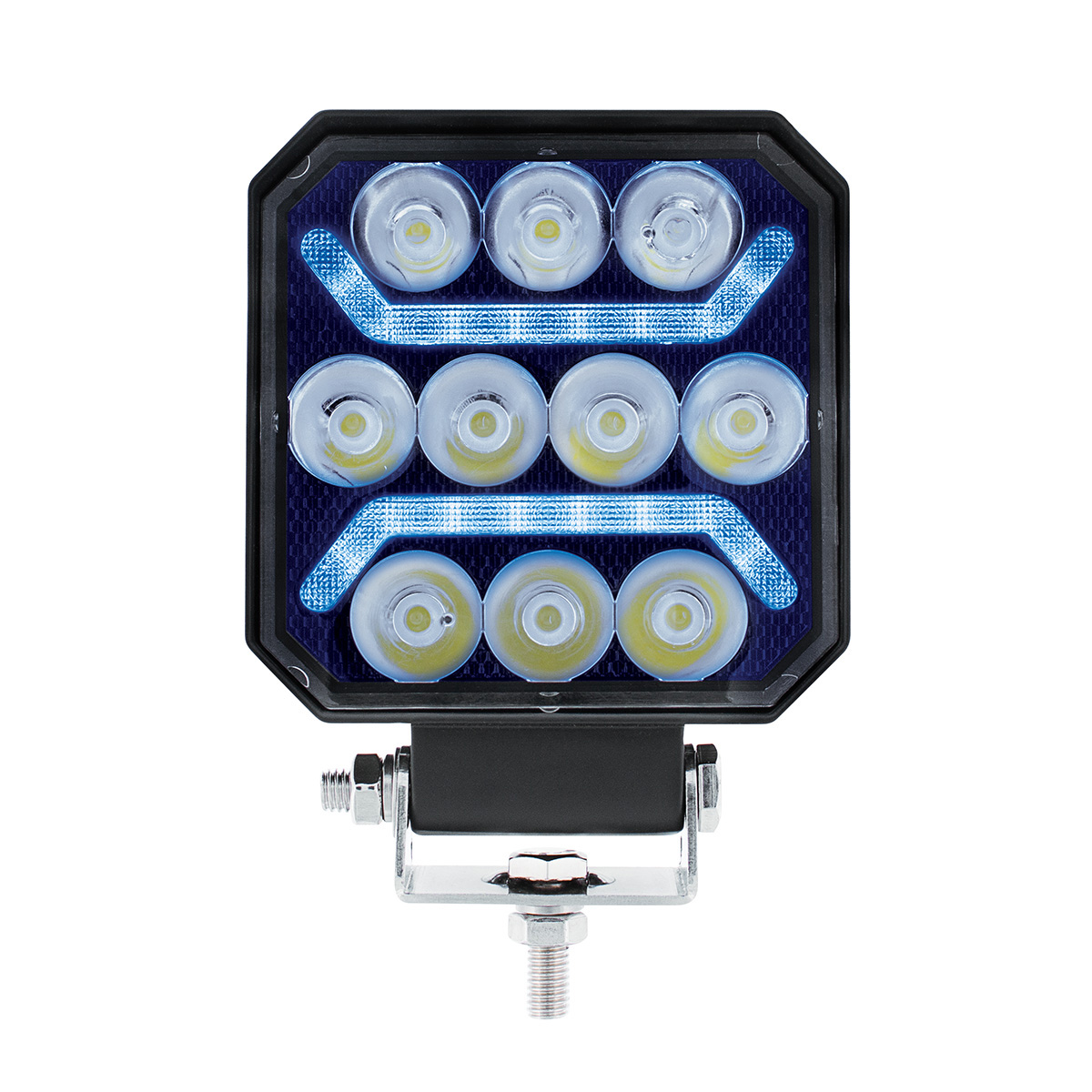 10 LED High Power LED Work Light With "U" Light Guide-Blue 36040