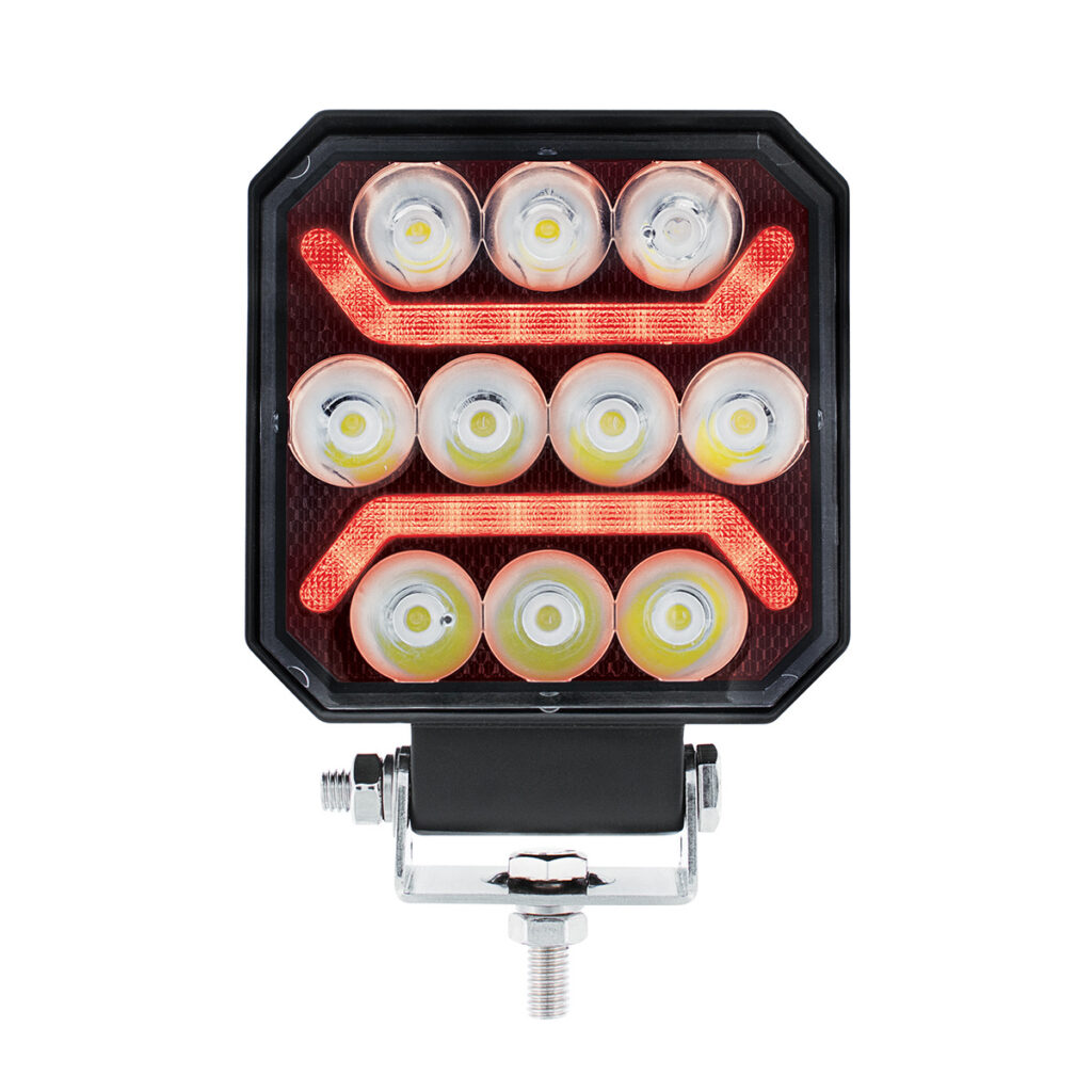 10 LED High Power LED Work Light With "U" Light Guide-Red 36041