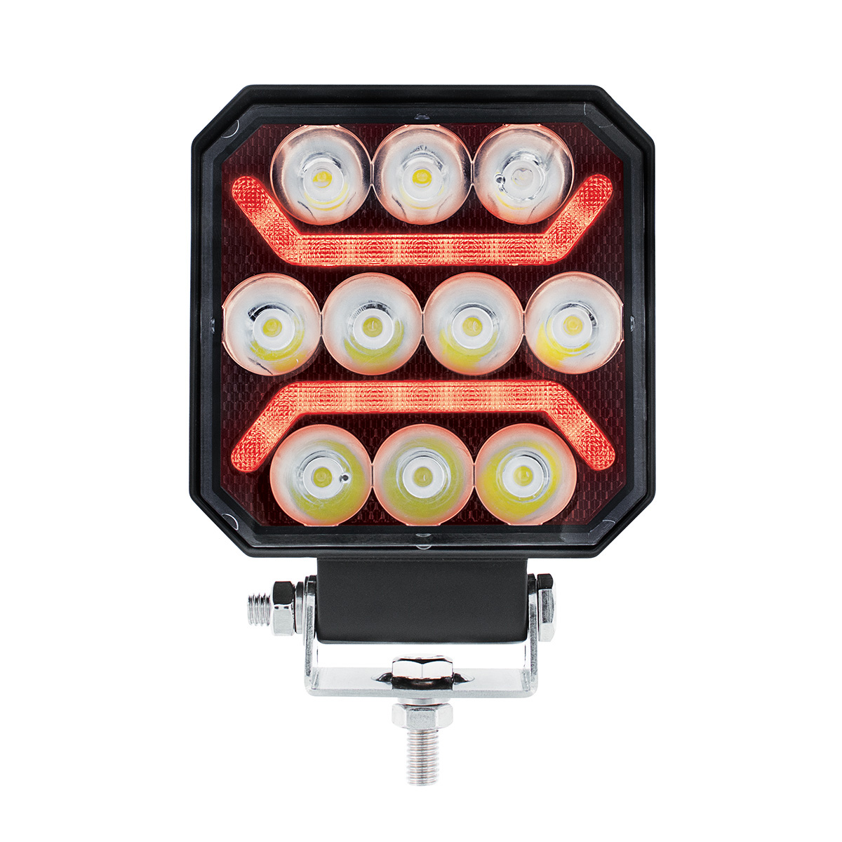 10 LED High Power LED Work Light With "U" Light Guide-Red 36041
