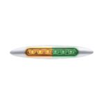 Double Fury 6 LED 6" Dual Function Marker Light With Chrome Bezel-Amber & Green/Clear Lens 36124