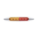 Double Fury 6 LED 6" Dual Function Marker Light With Chrome Bezel-Amber & Red/Clear Lens 36126