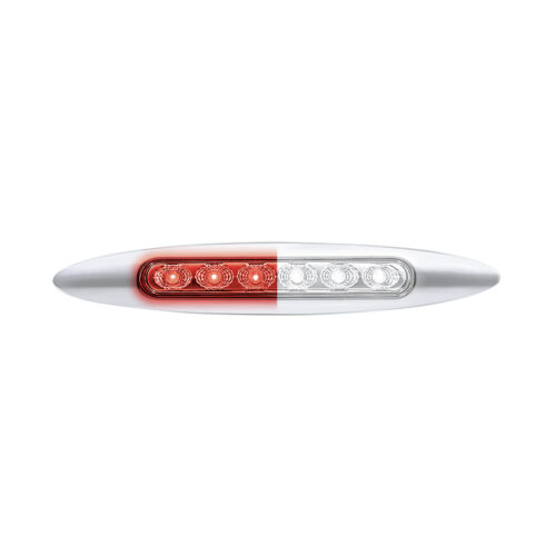 Double Fury 6 LED 6" Dual Function Marker Light With Chrome Bezel-Red & White/Clear Lens 36131