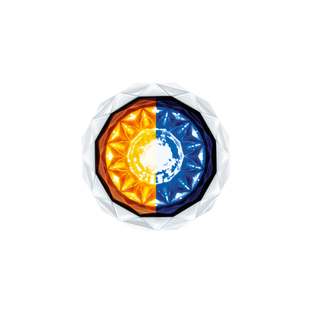 Double Fury 4 LED Dual Function 1-1/8" Crystal Watermelon Light-Amber & Blue LED 36166