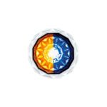 Double Fury 4 LED Dual Function 1-1/8" Crystal Watermelon Light-Amber & Blue LED 36166