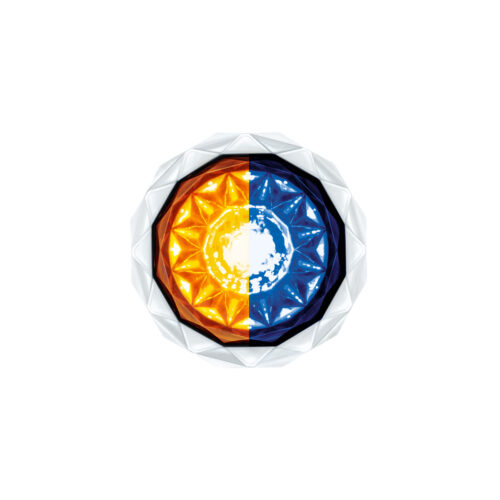 Double Fury 4 LED Dual Function 1-1/8" Crystal Watermelon Light-Amber & Blue LED 36166