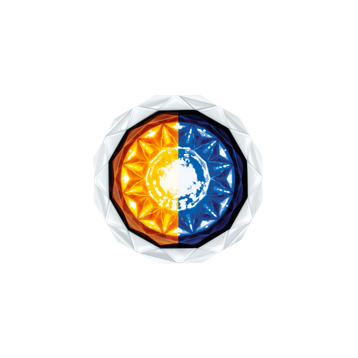 Double Fury 4 LED Dual Function 1-1/8" Crystal Watermelon Light-Amber & Blue LED 36166