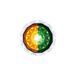Double Fury 4 LED Dual Function 1-1/8" Crystal Watermelon Light-Amber & Green LED 36167
