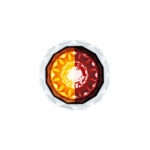 Double Fury 4 LED Dual Function 1-1/8" Crystal Watermelon Light-Amber & Red LED 36169