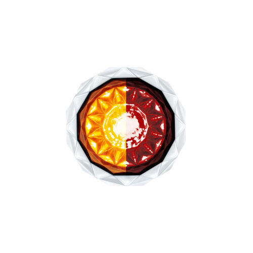 Double Fury 4 LED Dual Function 1-1/8" Crystal Watermelon Light-Amber & Red LED 36169