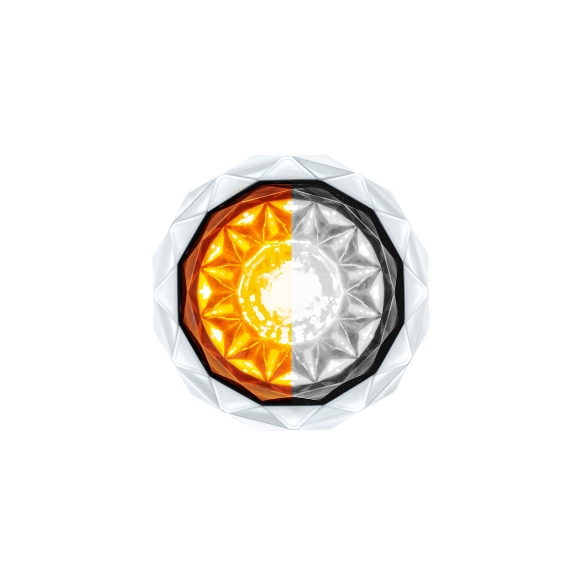 Double Fury 4 LED Dual Function 1-1/8" Crystal Watermelon Light-Amber & White LED 36170