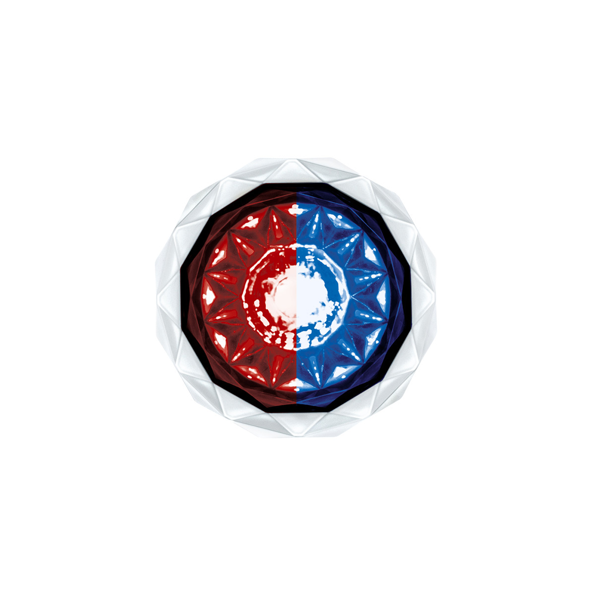 Double Fury 4 LED Dual Function 1-1/8" Crystal Watermelon Light-Red & Blue LED 36171