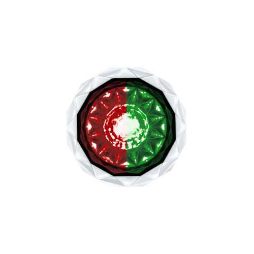 Double Fury 4 LED Dual Function 1-1/8" Crystal Watermelon Light-Red & Green LED 36172