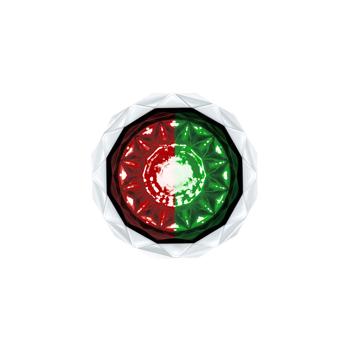 Double Fury 4 LED Dual Function 1-1/8" Crystal Watermelon Light-Red & Green LED 36172