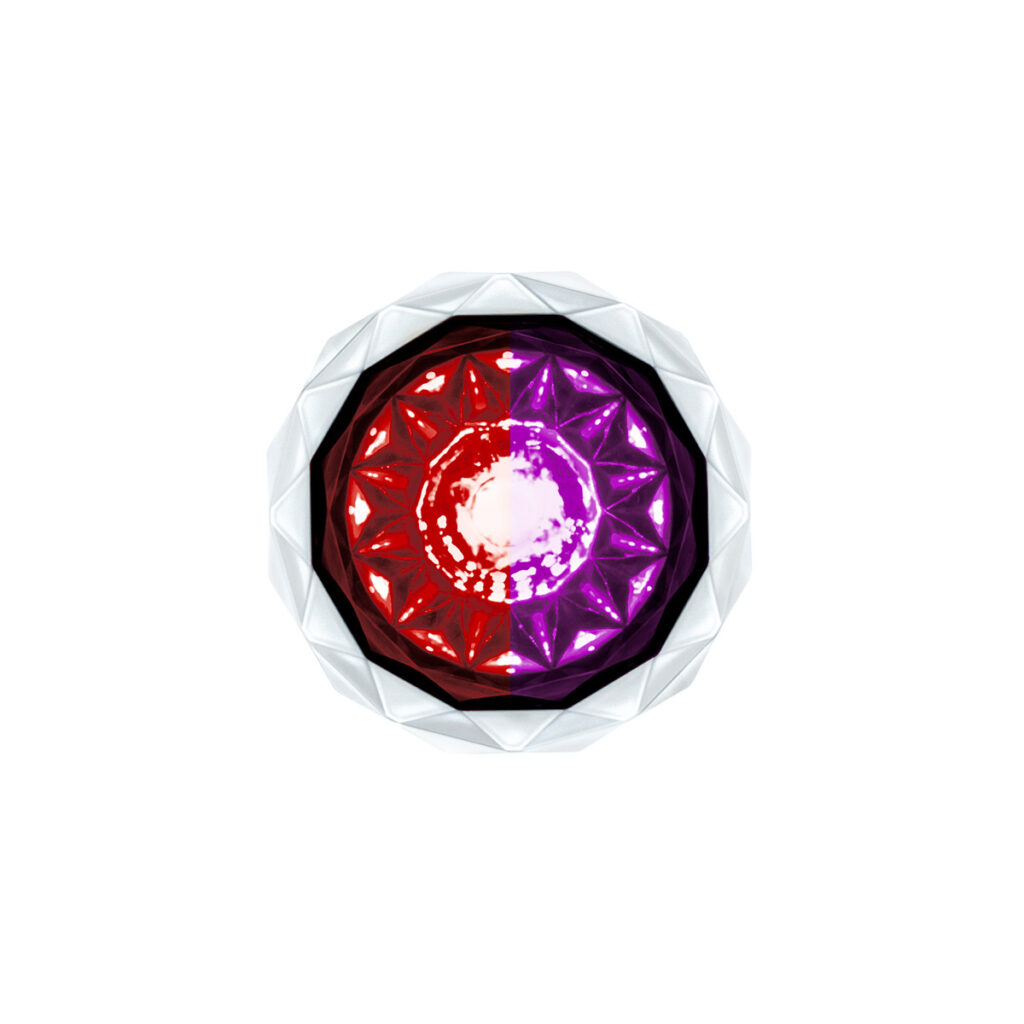 Double Fury 4 LED Dual Function 1-1/8" Crystal Watermelon Light-Red & Purple LED 36173