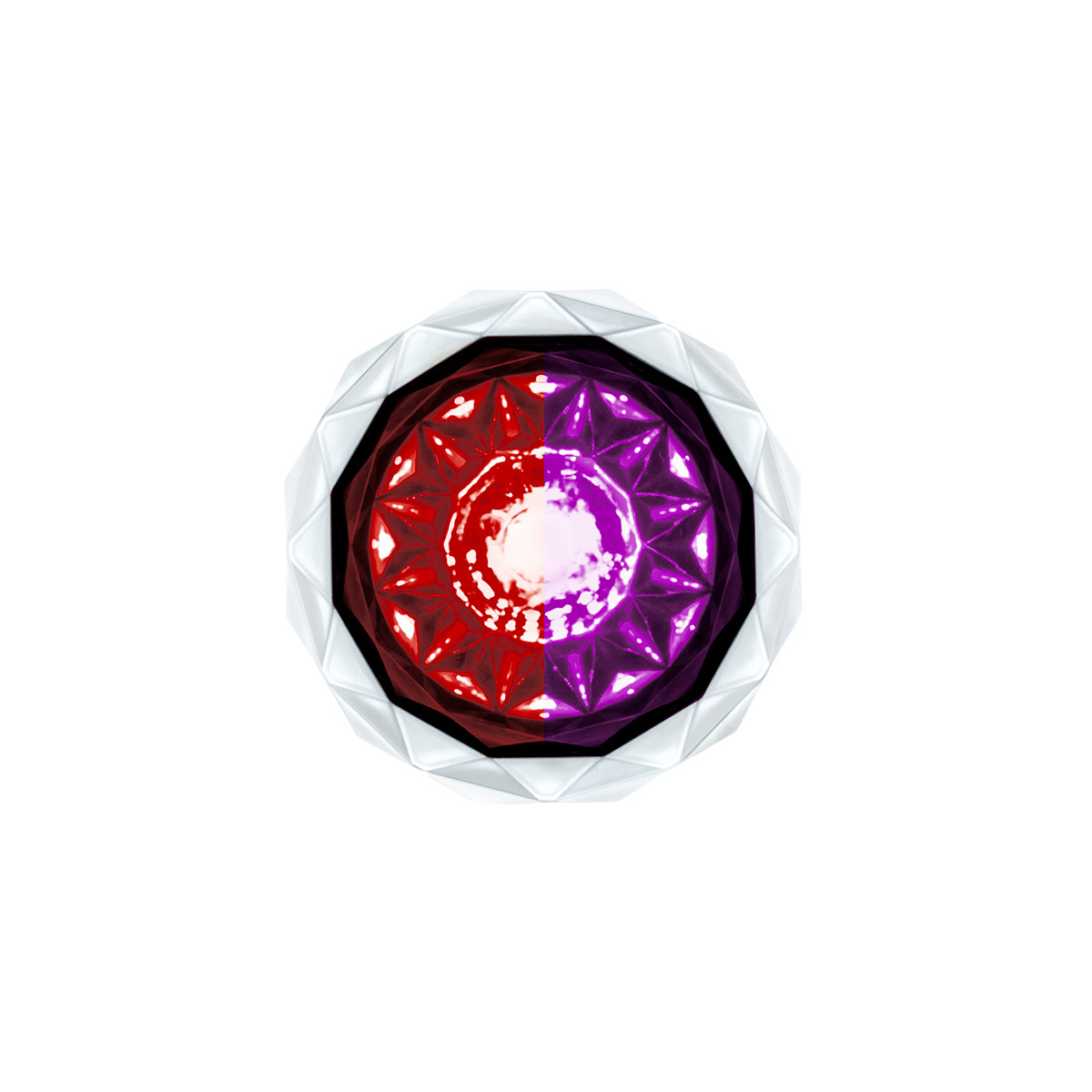 Double Fury 4 LED Dual Function 1-1/8" Crystal Watermelon Light-Red & Purple LED 36173