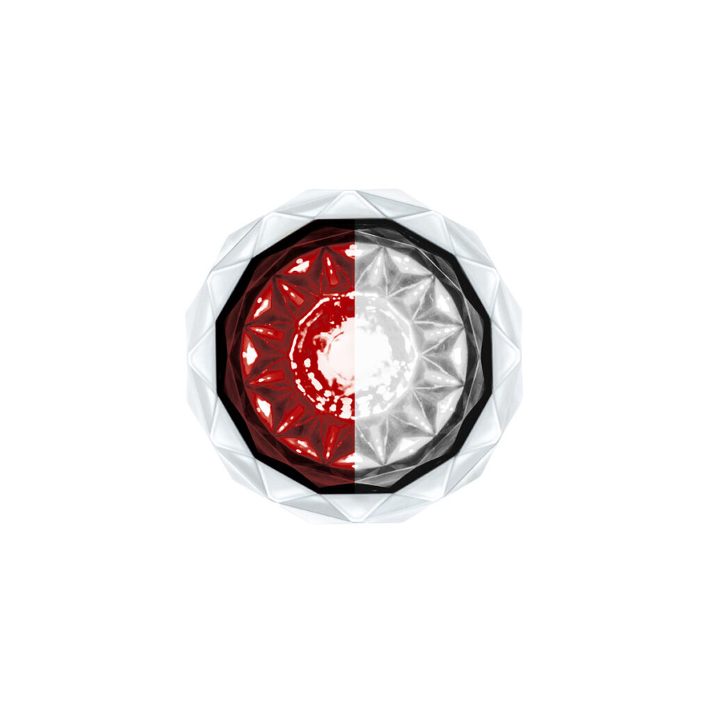 Double Fury 4 LED Dual Function 1-1/8" Crystal Watermelon Light-Red & White LED 36174