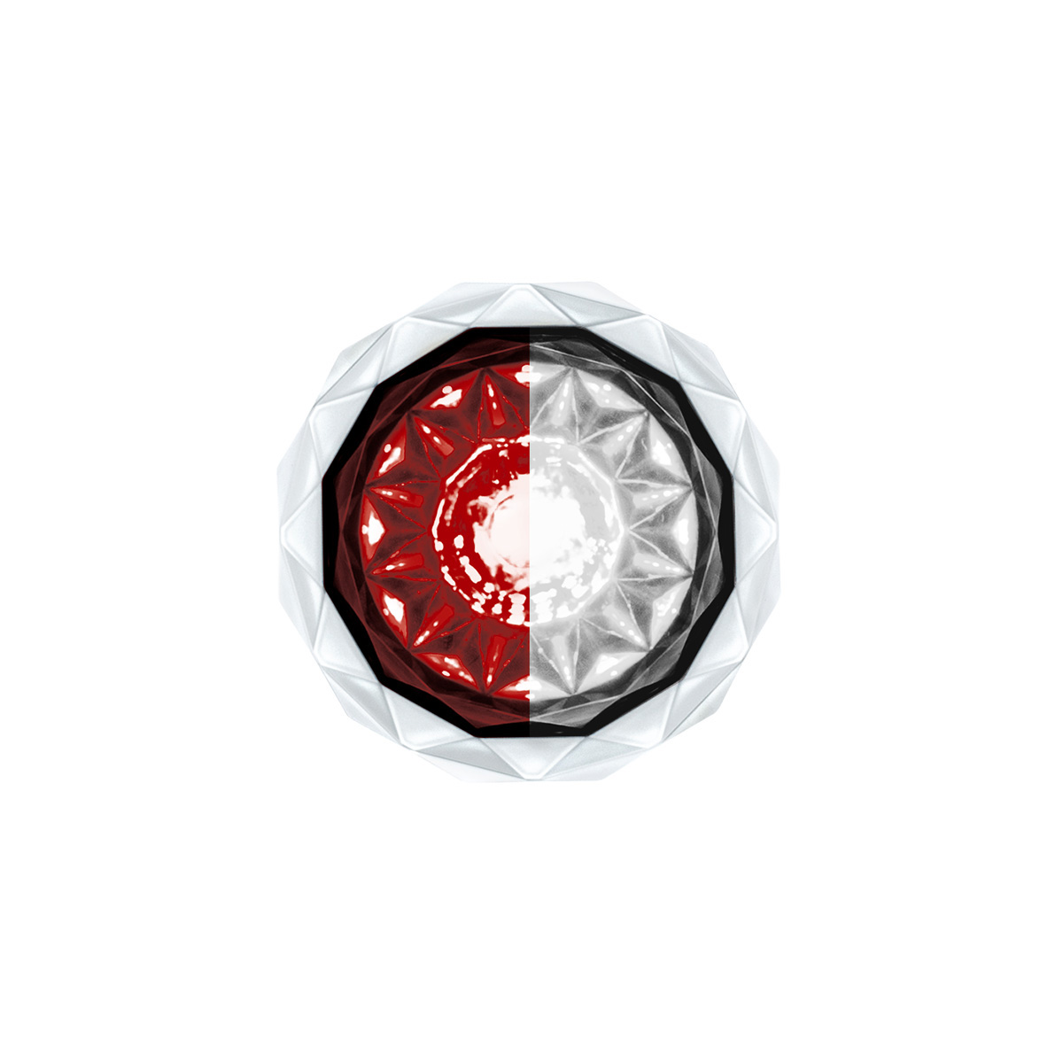 Double Fury 4 LED Dual Function 1-1/8" Crystal Watermelon Light-Red & White LED 36174