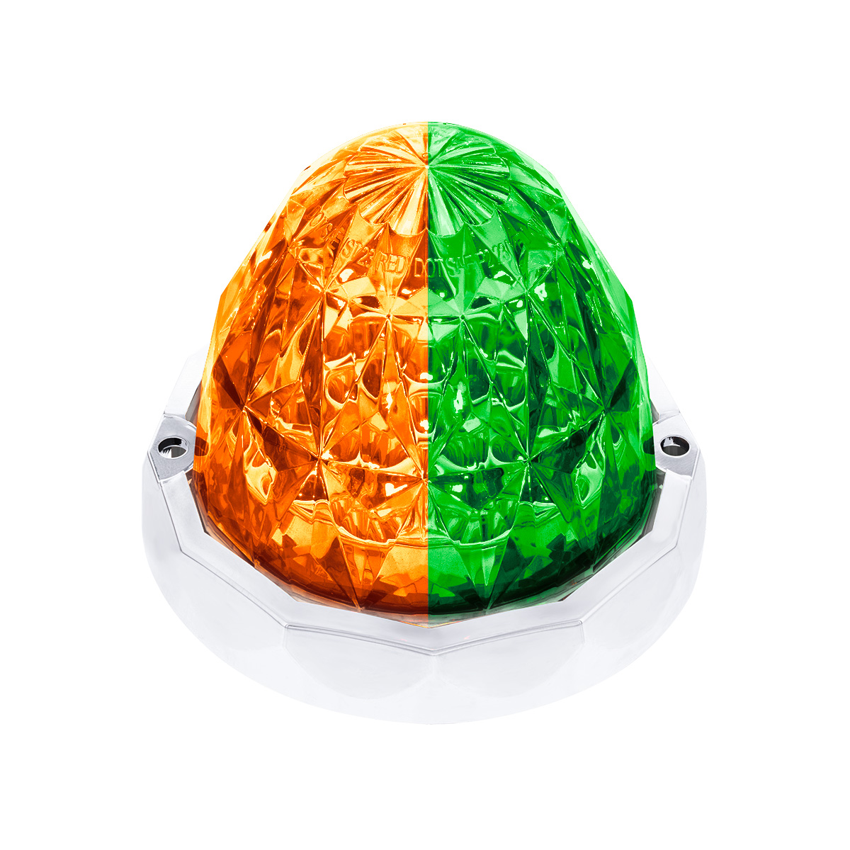 Double Fury 19 LED Dual Function Crystal Watermelon Light Kit With Bezel-Amber & Green LED/Clear Lens 36180