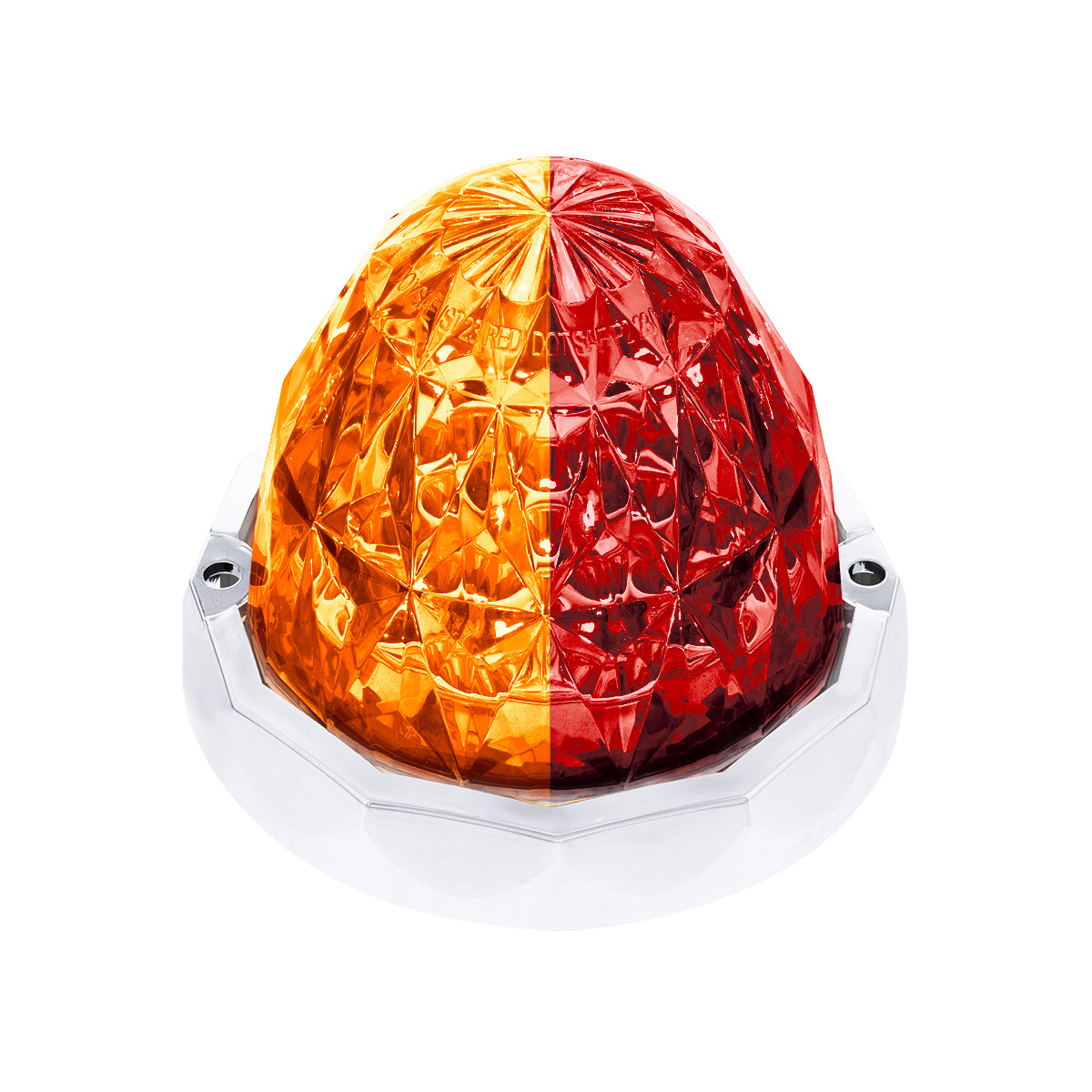 Double Fury 19 LED Dual Function Crystal Watermelon Light Kit With Bezel-Amber & Red LED/Clear Lens 36182