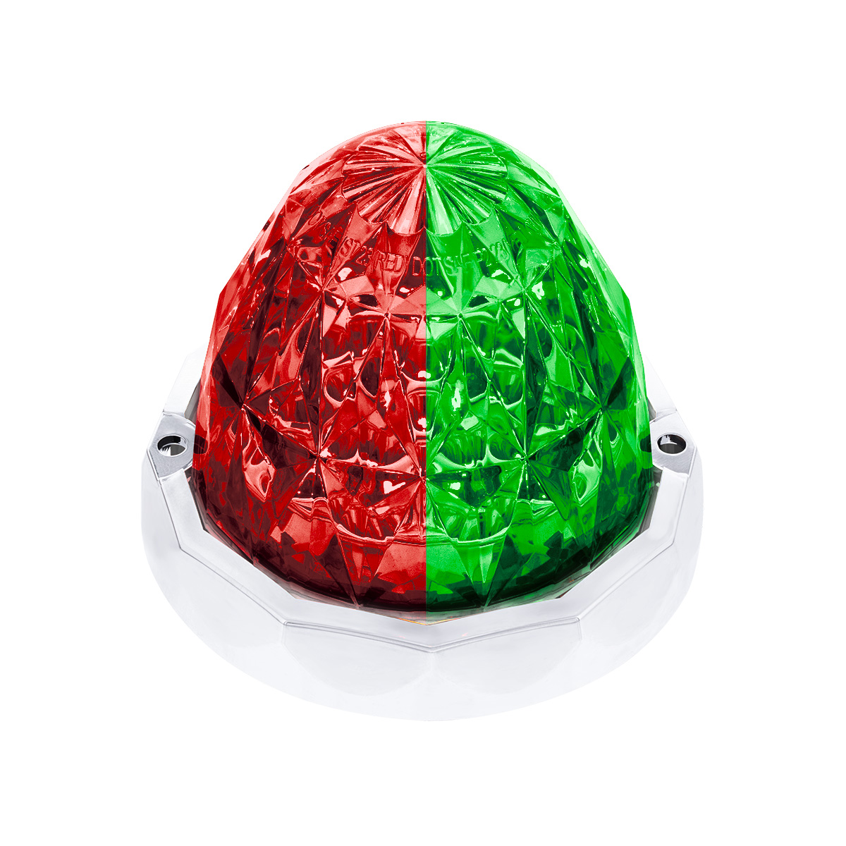 Double Fury 19 LED Dual Function Crystal Watermelon Light Kit With Bezel-Red & Green LED/Clear Lens 36185