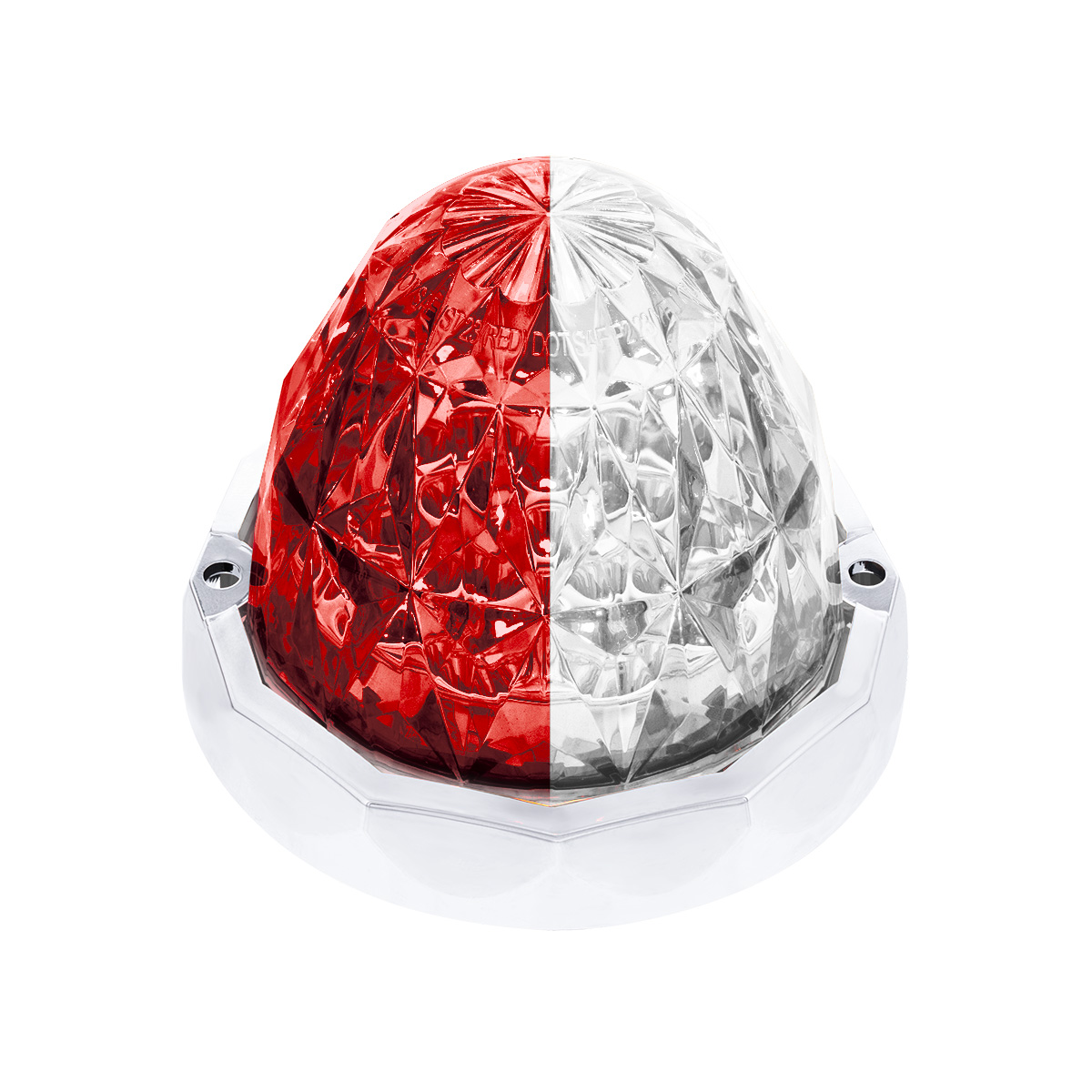 Double Fury 19 LED Dual Function Crystal Watermelon Light Kit With Bezel-Red & White LED/Clear Lens 36187