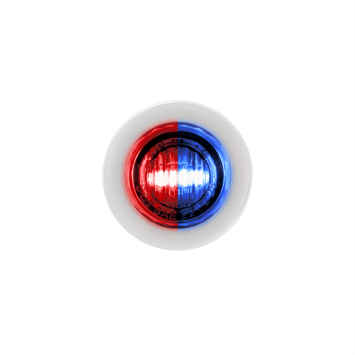 2 LED 3/4" Mini Dual Function Double Fury Light (Clearance/Marker) - Red & Blue LED/Clear Lens 36193